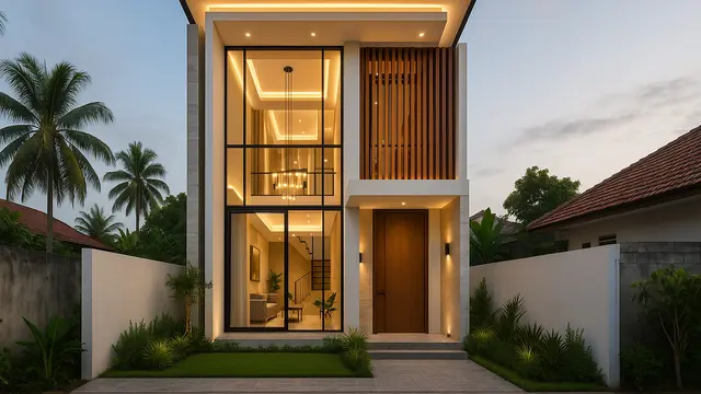 Desain Rumah 2 Lantai di Lahan Sempit Tapi Mewah/Ilustrasi gambar AI