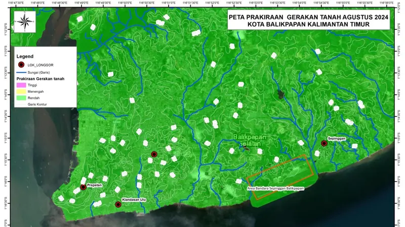 Peta gerakan tanah,  PVMBG Badan Geologi