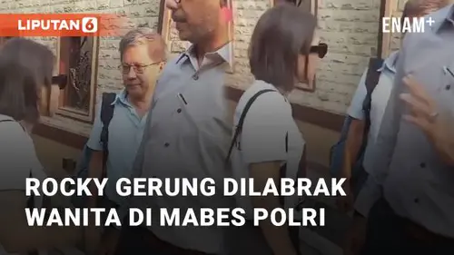 VIDEO: Rocky Gerung Dilabrak Wanita Setelah Diperiksa di Mabes Polri