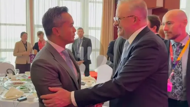 Ketua ASEAN Business Advisory Council (BAC) Indonesia Anindya Bakrie dengan Perdana Menteri Australia Anthony Albanese.