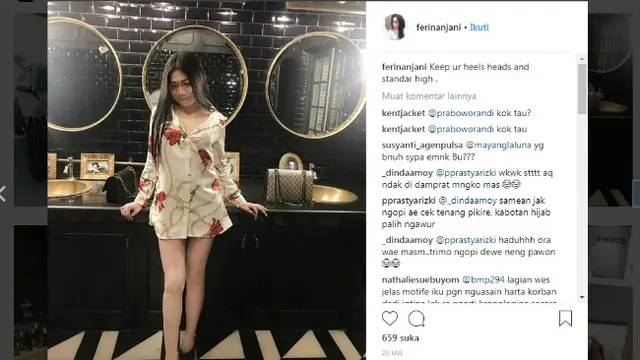 Status Media Sosial Ferin Diah Anjani