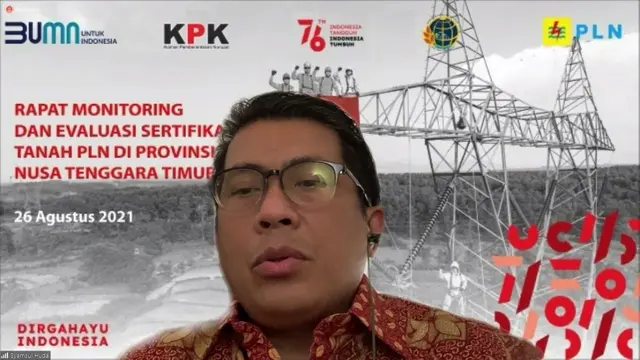 Rapat Monitoring dan Evaluasi Sertifikasi Tanah PLN di Wilayah Kalimantan, Rabu (25/08/2021).