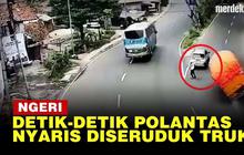 VIDEO: Truk Gabah Oleng Timpa Terios di Nagreg, Nyaris Seruduk Polisi
