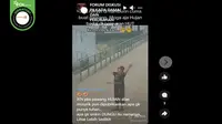 Gambar tangkapan layar video&nbsp;yang diklaim&nbsp;pemerintah mendatangkan seorang pawang hujan dari Banyuwangi jelang HUT ke-79 RI di Ibu Kota Negara (IKN) Nusantara. (sumber: Facebook)