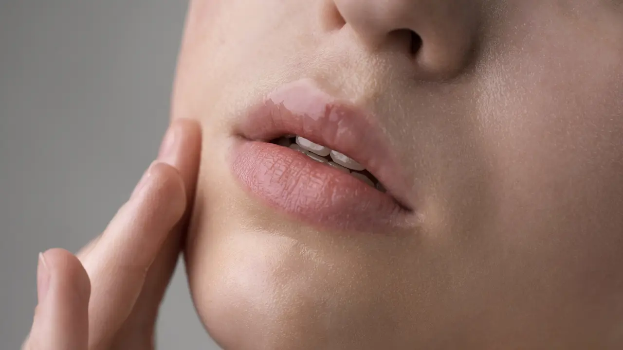 Close up wajah seorang perempuan yang menampilkan bibirnya (Foto Dok: Freepik/freepik)