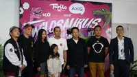 Twilosaurus diumumkan hadir lebih besar saat press conference di Nation Pictures, Wolter Monginsidi, Jakarta, (4/7/2018). (Liputan6.com/Novi Nadya)