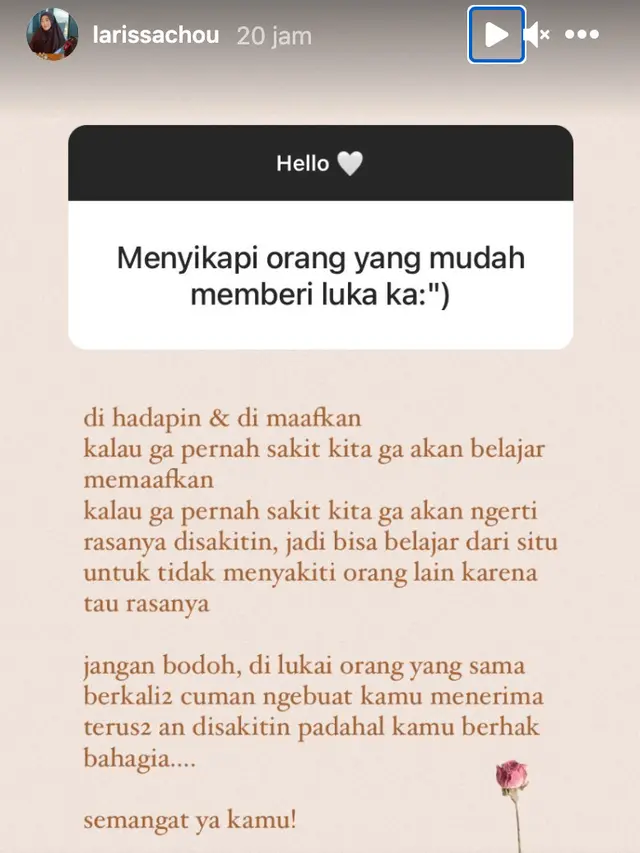 Unggahan Larissa Chou. (Foto: Instagram @larissachou)
