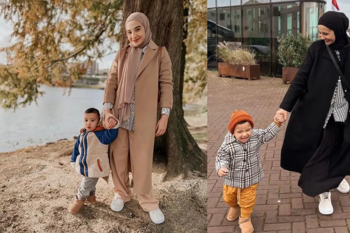 8 Gaya Hijab Zaskia Sungkar Liburan di Eropa Sambil Momong Ukkasya, Curi Perhatian