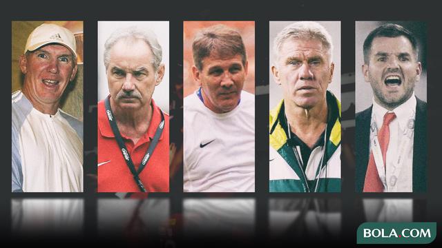 Mantan Pelatih Timnas Indonesia: Peter Withe, Alfred Riedl,Luis Manuel Blanco, Wim Rijsbergen, Simon McMenemy