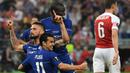 Olivier Giroud yang kini tengah menjalani musim ketiga bersama AC Milan tercatat menjadi top skor Liga Europa pada musim 2018/2019 saat membela Chelsea. Total 11 gol sukses dicetaknya termasuk satu gol yang menjadi gol pembuka pada laga final yang akhirnya mengantarkan The Blues menjuarai Liga Europa 2019/2019 setelah menang 4-1 atas Arsenal. (AFP/Ozan Kose)