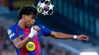 Yamal memecahkan rekor sebelumnya milik Kylian Mbappe, yang mencapainya pada usia 18 tahun 350 hari pada 2017. (AP Photo/Joan Monfort)