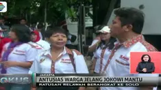 Ratusan relawan Jokowi dari berbagai daerah berangkat ke Solo untuk menghadiri pernikahan Kahiyang Ayu dan Bobby