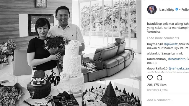 Foto Momen Romantis Ahok-Veronica yang Bikin Baper