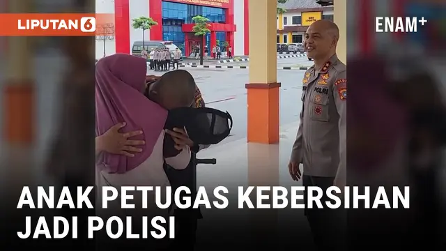 VIDEO: Penuh Haru! Anak Petugas Kebersihan Jadi Polisi di Tempat Ibunya Bekerja