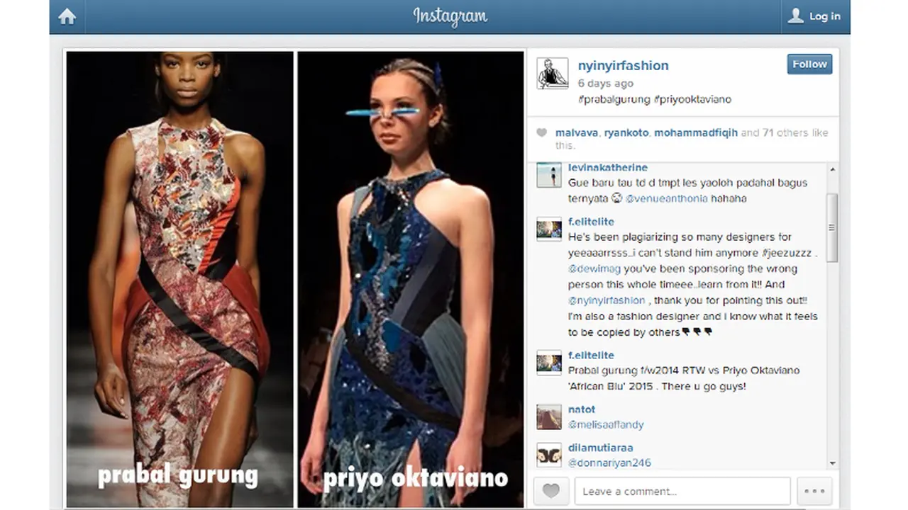 Plagiarism - Priyo Oktaviano vs Prabal Gurung - Dewi Fashion Knights 2014