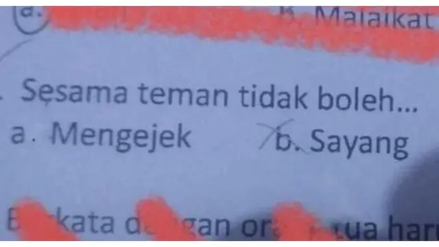 6 di Soal Ujian Pilihan Ganda Anak SD Ini Bikin Susah Tahan Tawa