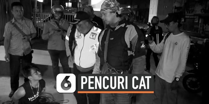 VIDEO: Pencuri Cat Diamuk Pekerja Bangunan