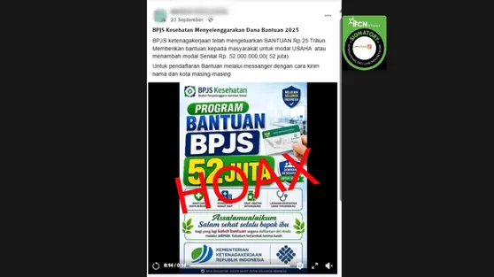 Cek Fakta: Hoaks Link Pendaftaran Program Bantuan BPJS Kesehatan Rp 52 Juta