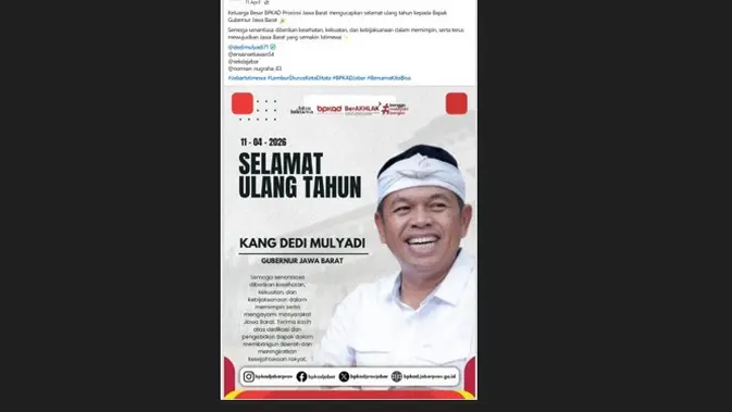Cek Fakta Liputan6.com menemukan klaim foto Gubernur Jawa Barat (Jabar) Dedi Mulyadi bakal memberi hadiah usai jawab tebakan