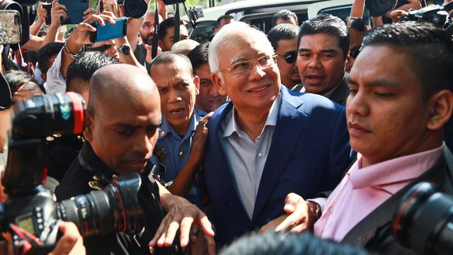 Najib Razak tiba di Kantor Pencegahan Korupsi Malaysia