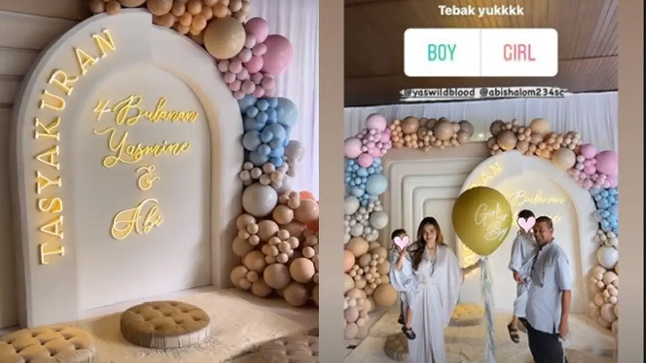 6 Momen Acara Pengajian 4 Bulanan Kehamilan dan Gender Reveal Yasmine Wildblood
