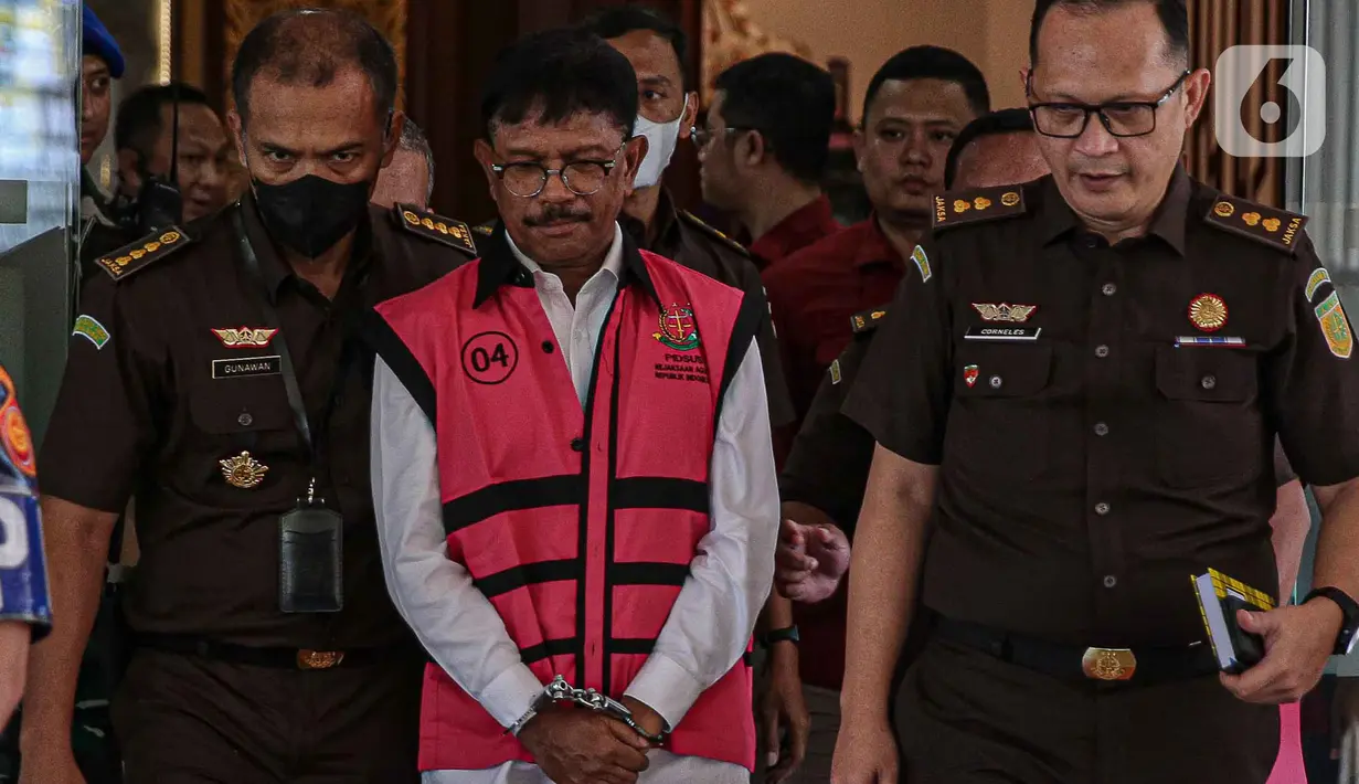 Pemeriksaan berlangsung di Gedung Bundar Kejaksaan Agung, pada Rabu (17/5/2023). (Liputan6.com/Faizal Fanani)