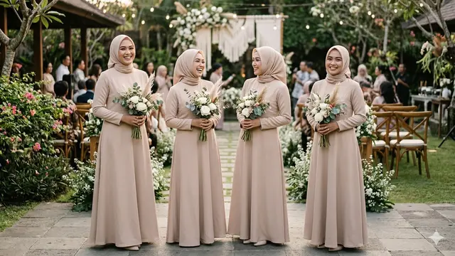 Model Baju Bridesmaid Hijab (Foto: Gemini AI)