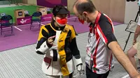 Penembak Indonesia Vidya Rafika Rahmatan Toyyiba mengambil pengalaman berharga pada penampilannya di nomor 10m air rifle putri Olimpiade 2020 Tokyo. (NOC Indonesia)