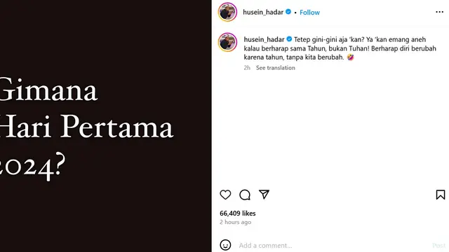 Unggahan Habib Husein Ja'far di Instagram. (Instagram/ husein_hadar)