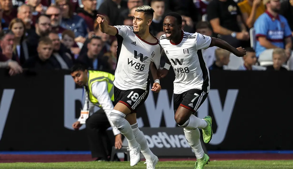 Andreas Pereira. Gelandang serang berusia 26 tahun ini didatangkan Fulham dari Manchester United pada awal musim 2022/2023 dengan nilai transfer sebesar 9,5 juta euro dan terikat kontrak selama 4 tahun hingga Juni 2026. Bersama Fulham ia berstatus pemain utama dan selalu tampil dalam 11 laga Fulham di Liga Inggris musim 2022/2023 dengan torehan 1 gol dan 2 assist. (PA via AP/Ben Whitley)