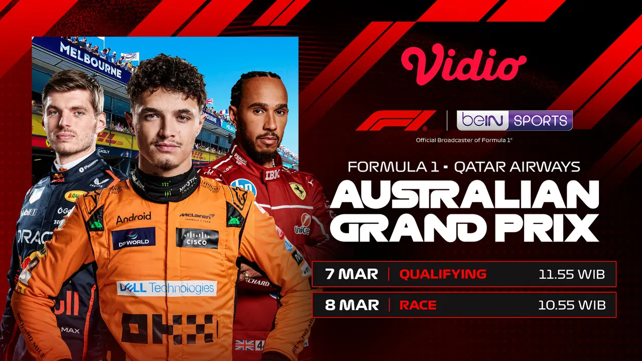 Jadwal Seri Pembuka Formula 1 Australian Grand Prix Eksklusif hanya di Vidio