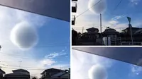 Foto awan berbentuk bulat ini awalnya dikaitkan dengan gempa besar baru-baru ini. Namun, apa benar demikian?