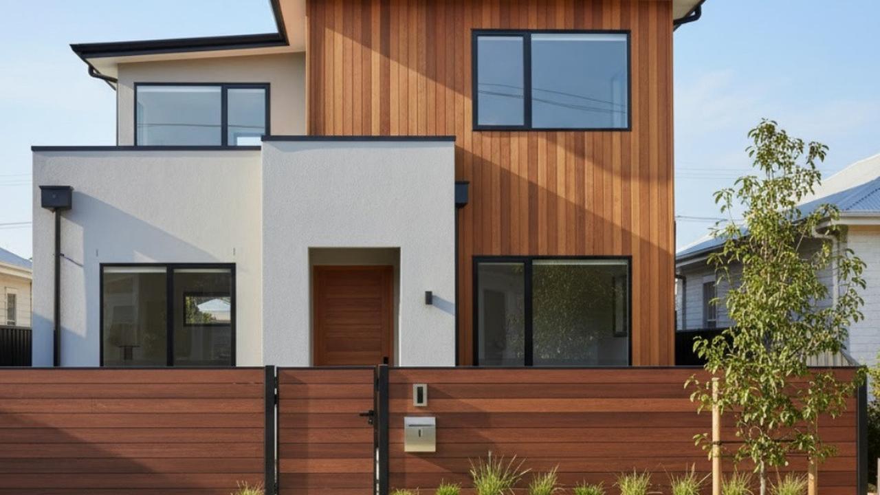 Ilustrasi Desain Rumah Kecil tapi Luas dengan Pagar Aluminium Motif Kayu