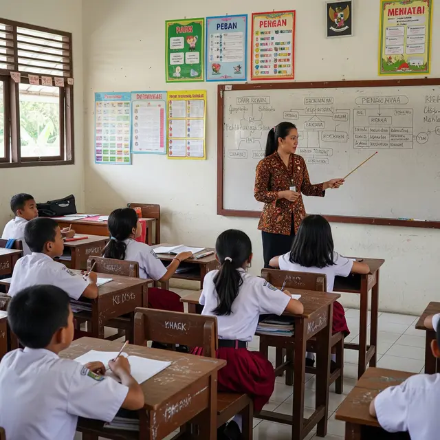 Guru Mengajar di Sekolah (AI Generated)