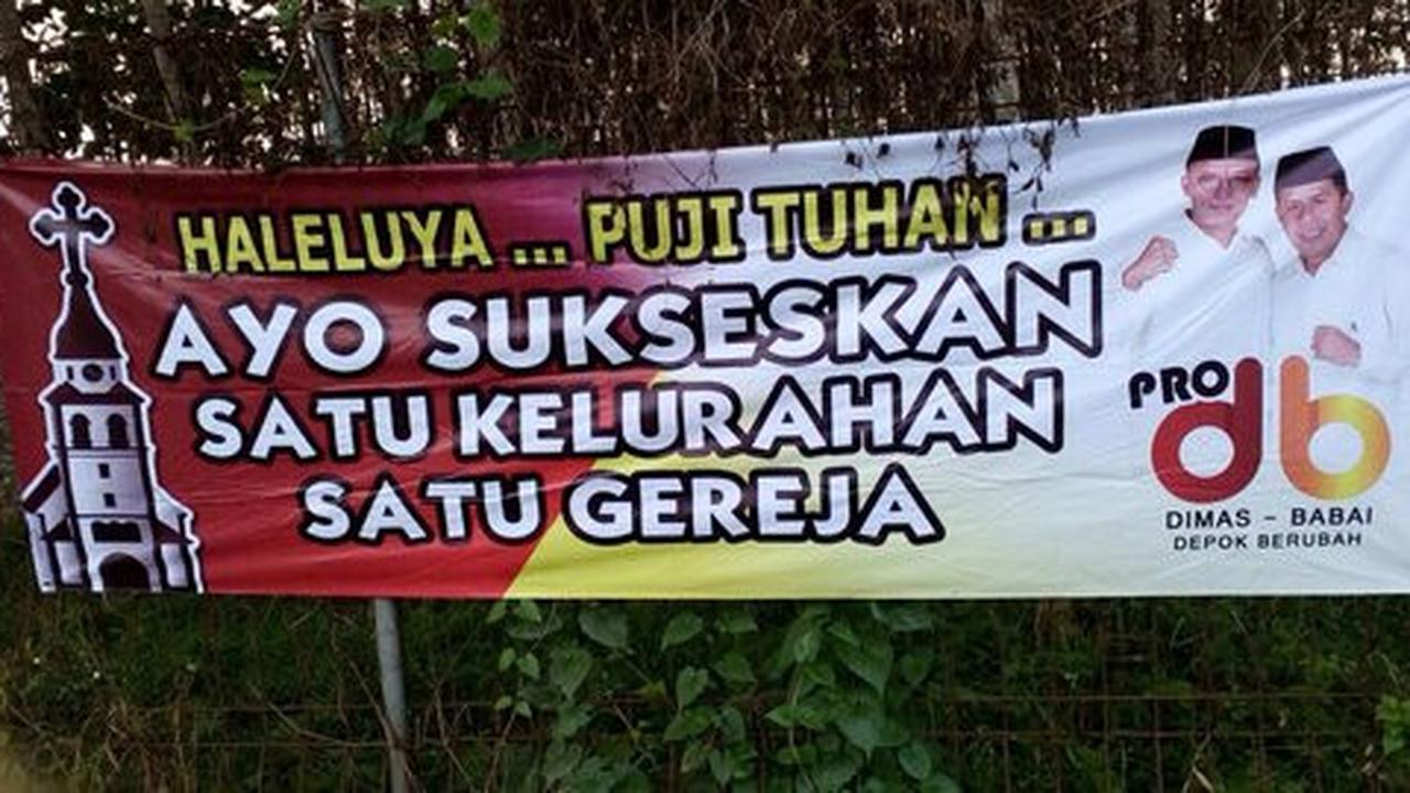Warga Depok geger spanduk 'Satu Kelurahan, Satu Gereja' Dimas-Babai