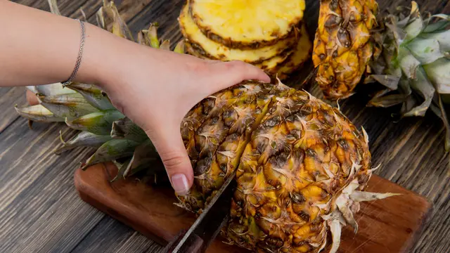 Cutting a Pineapple