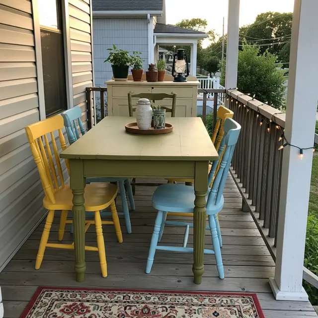 Teras Depan Rumah Sempit Tapi Cantik dari Furniture Daur Ulang Hemat Budget (Image by Gemini AI)