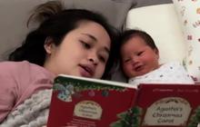 Ekspresi Lucu Menggemaskan Baby Agatha Anak Gritte saat Dibacakan Buku