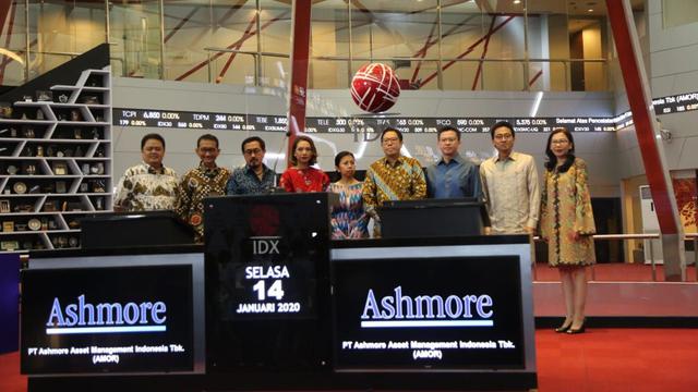 PT Ashmore Asset Management Indonesia Tbk resmi mencatatkan sahamnya di Bursa Efek Indonesia (BEI) pada Selasa ini. (Foto: BEI)