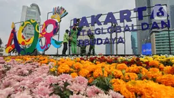 Melalui tema tersebut diharapkan, sebagai kota global yang terus bertumbuh dan bertransformasi Jakarta harus tetap berpijak kuat pada akar budaya dan jati dirinya. (Liputan6.com/Angga Yuniar)