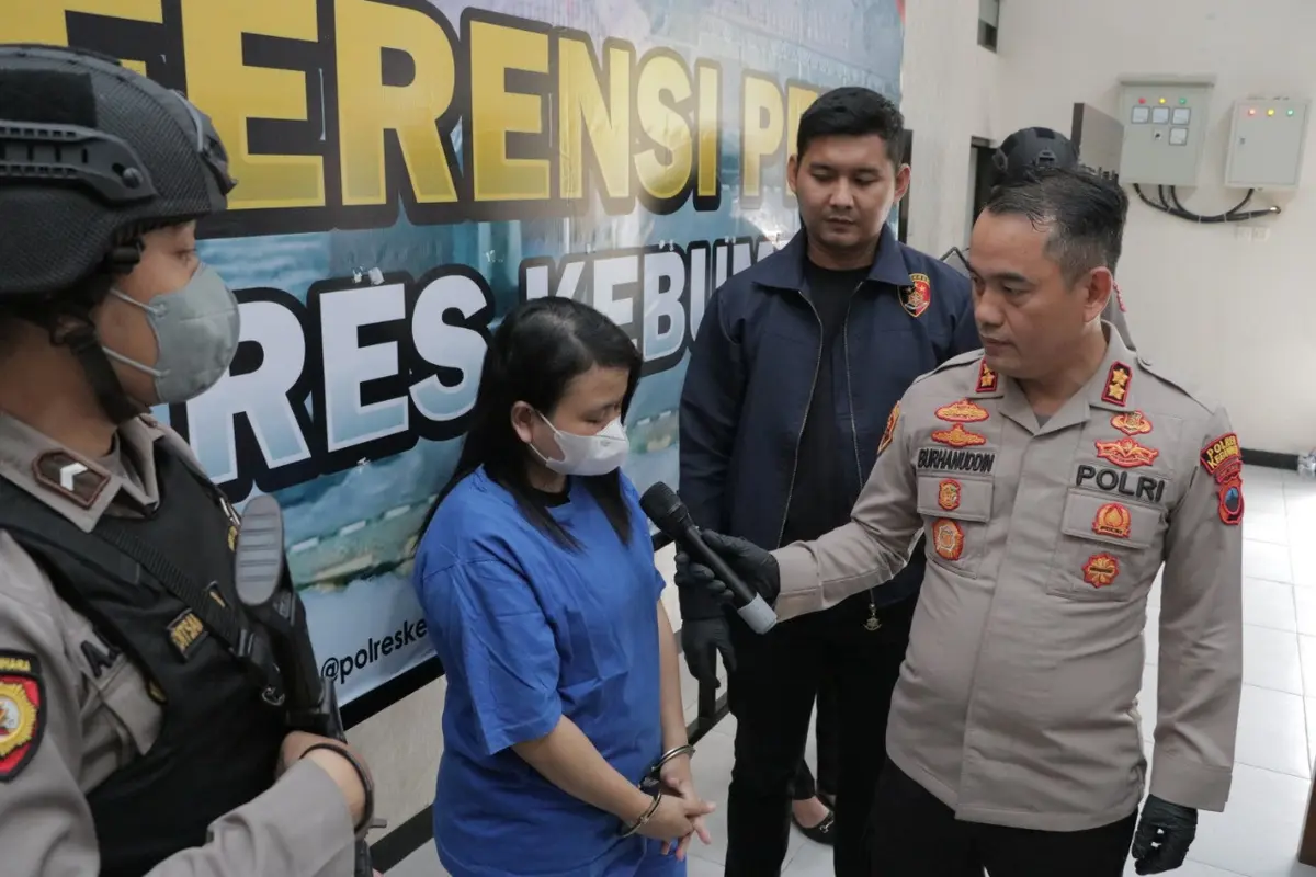 Polres Kebumen mengungkap kasus investasi bodong modus investasi kripto atau uang digital yang dilakukan oleh mantan TKW, dengan nilai kerugian Rp200 miliar. (Foto: Liputan6.com/Humas Polres Kebumen)