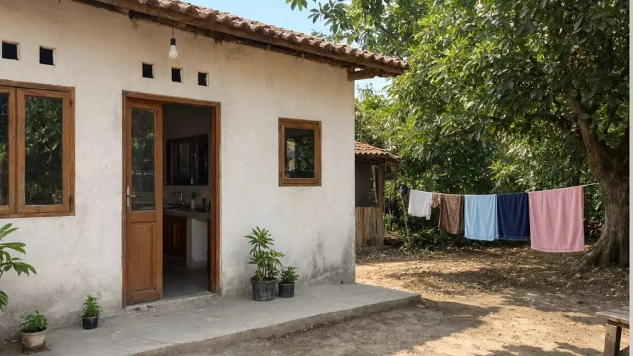 Rumah Kecil di Desa dengan 2 Kamar
