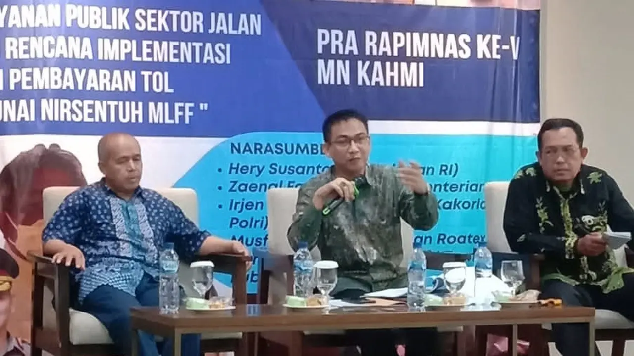 Seminar "Pelayanan Publik Sektor Jalan Dalam Rencana Implementasi Sistem Pembayaran Tol Non Tunai Nirsentuh MLFF (Multi Lane Free Flow )" pada Selasa 21 Juni 2022. (Istimewa)