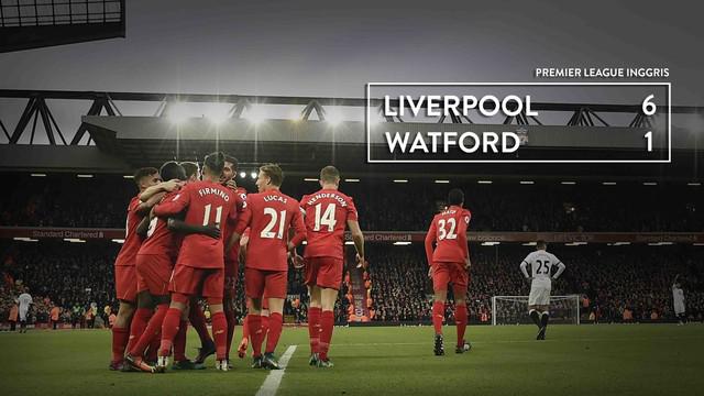 Liverpool berhasil menang atas Watford dengan skor telak 6-1, Minggu (6/11/2016) WIB