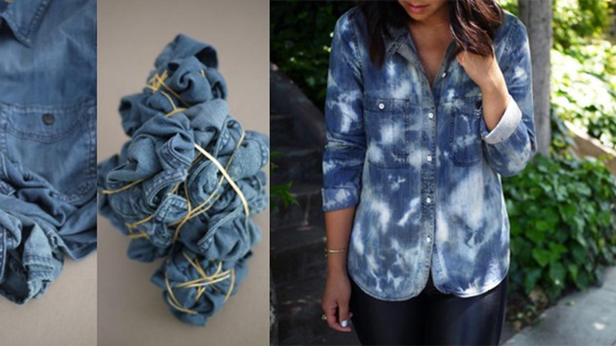 Tutorial DIY Bleaching Kemeja Jeans Super Mudah - Photo Fimela.com