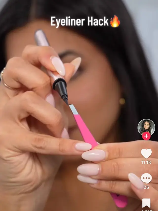 Trik Eyeliner. (foto: TikTok/mariaaiellohair).