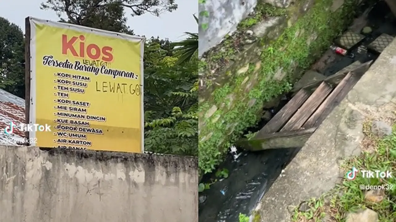 Bak Benteng Takeshi, Pembeli di Warung Kopi Ini Harus Masuk Selokan