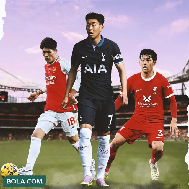 Ilustrasi - Takehiro Tomiyasu, Son Heung-min, Wataru Endo