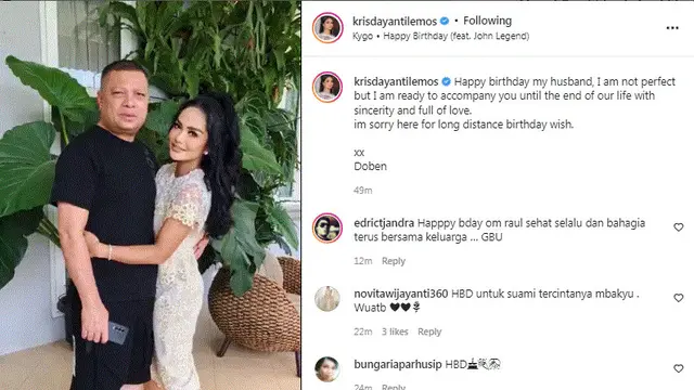 Raul Lemos  suami Krisdayanti Ulang tahun yang ke -52