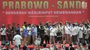 Capres nomor urut 02 Prabowo Subianto saat menghadiri Pembekalan Relawan Prabowo-Sandiaga di Istora Senayan, Jakarta, Kamis (22/11). Sejumlah politikus dari Koalisi Indonesia Adil dan Makmur turut hadir. (Merdeka.com/Iqbal Nugroho)